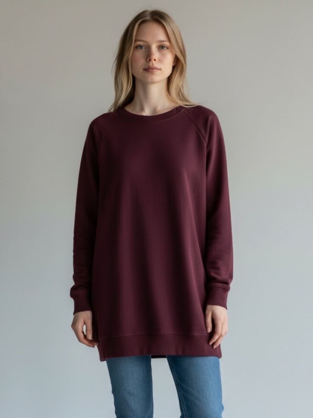 H&M Oversized Plum Purple Sweatshirt Dress Tunic - Size Small